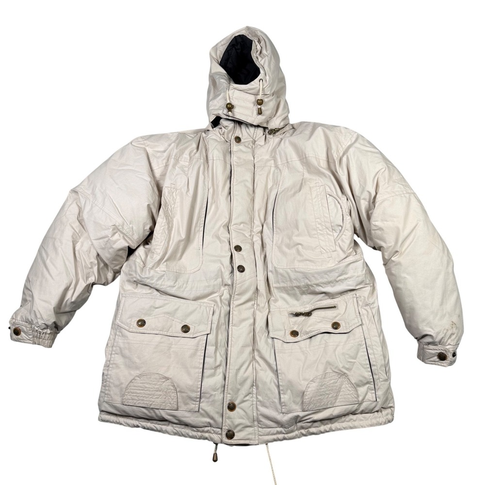 Vintage Stratojac Down Parka Mens XL Heavy Winter Coat Hooded Puffer Jacket